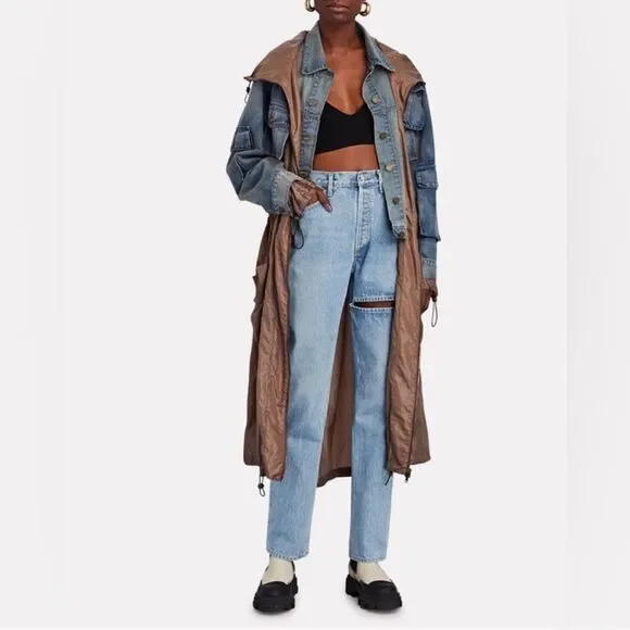 AGOLDE Lana Slice Straight Leg Jeans Size 31 Mid Rise Light Blue 90s Revolve - Picture 13 of 13